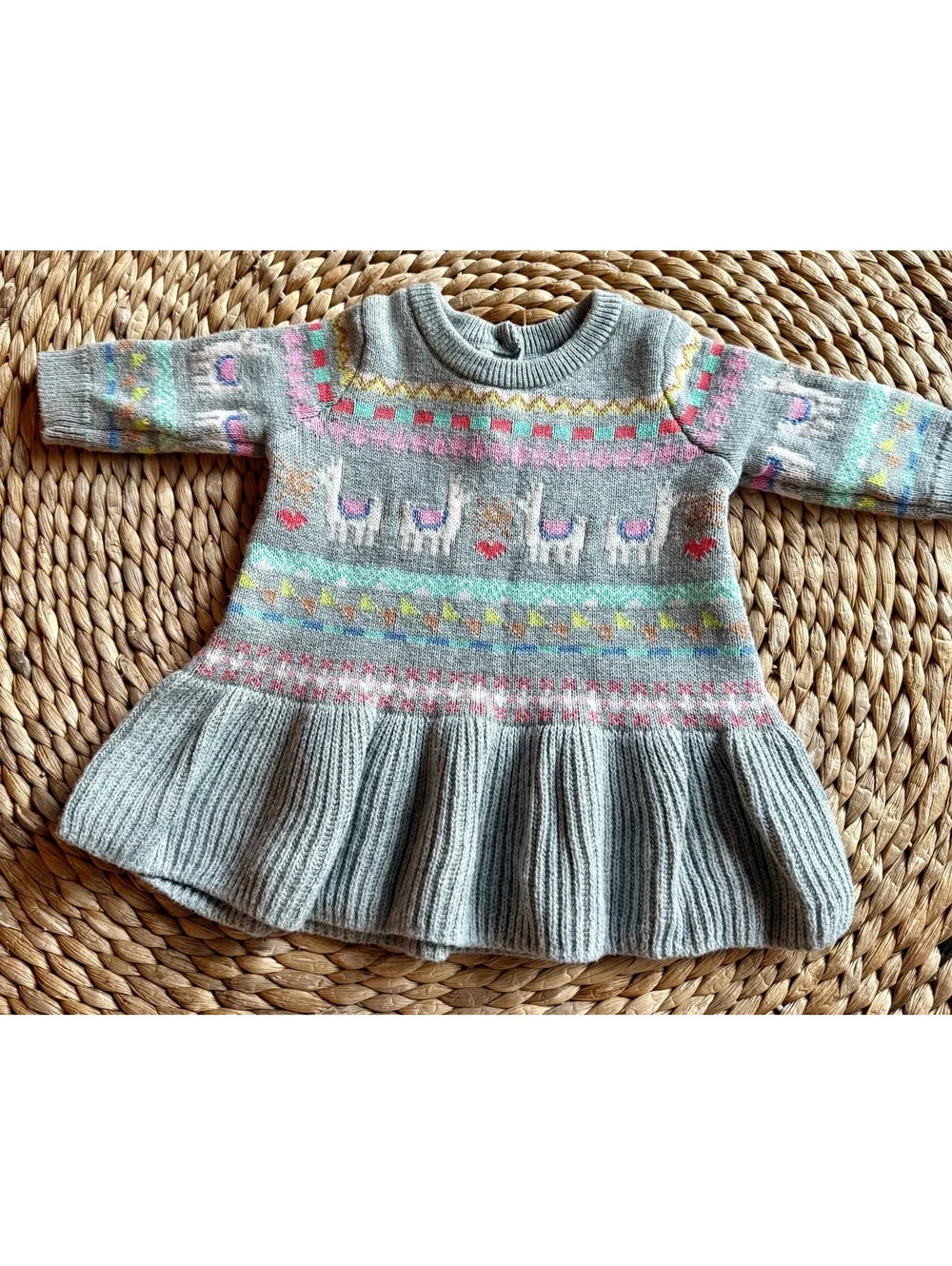 Baby Gap Llama Sweater Dress Sz 0-3 Months